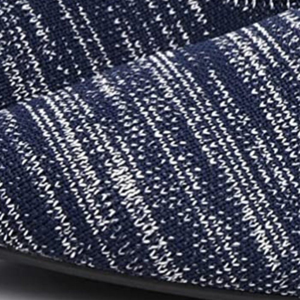 Blue & White Marled Pointed Toe Knit Texture Ballet Flats  NEW!! - Picture 3 of 11